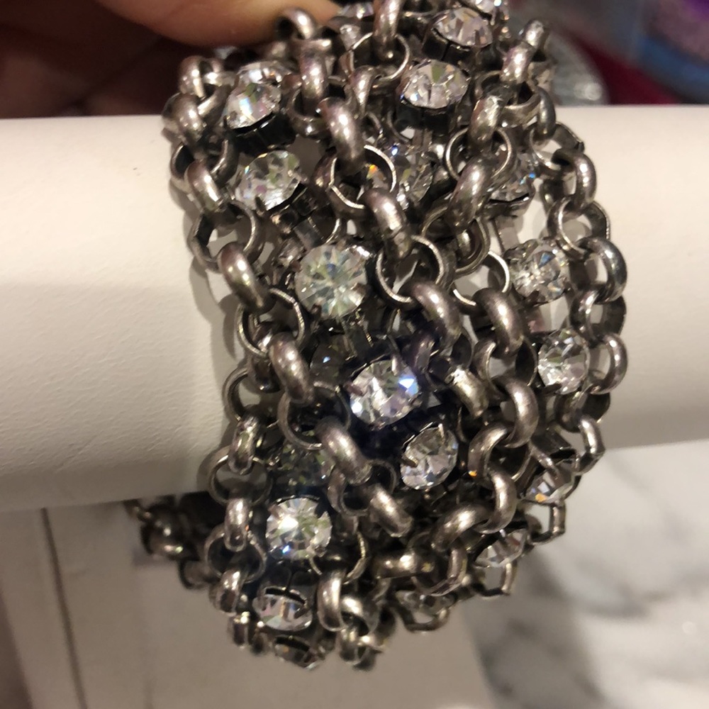 Twisted Chains & Crystals Bracelet by Escape from Paris-Boutique